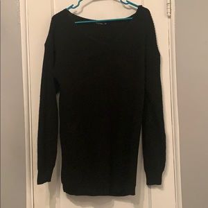 Black Boohoo knit v-neck sweater